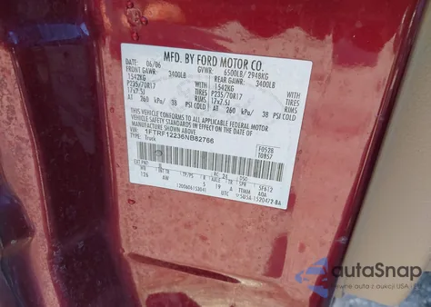 2006 Ford F-150 Stx/Xl/Xlt из США, поврежденный, VIN 1FTRF12236NB82766